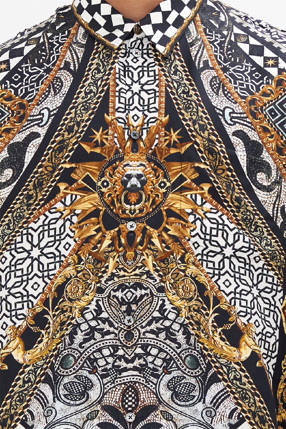 The CAMILLA LEELA GOLD NECKLACE MULTI in our MULTI print.