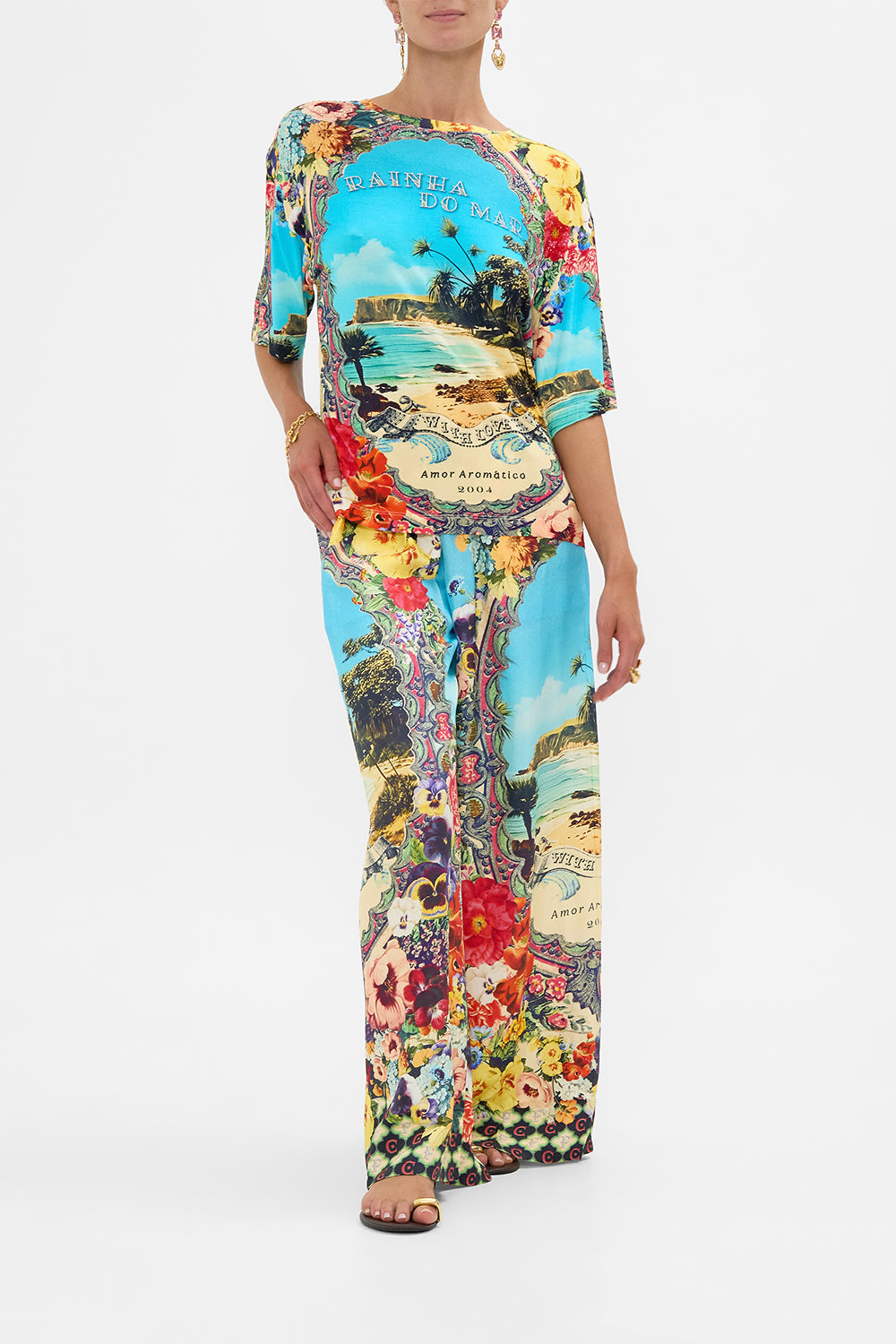 The CAMILLA KIDS CONVERTIBLE SHIRRED MAXI SKIRT 4-10 TILES DARLS in our TILES DARLS print.