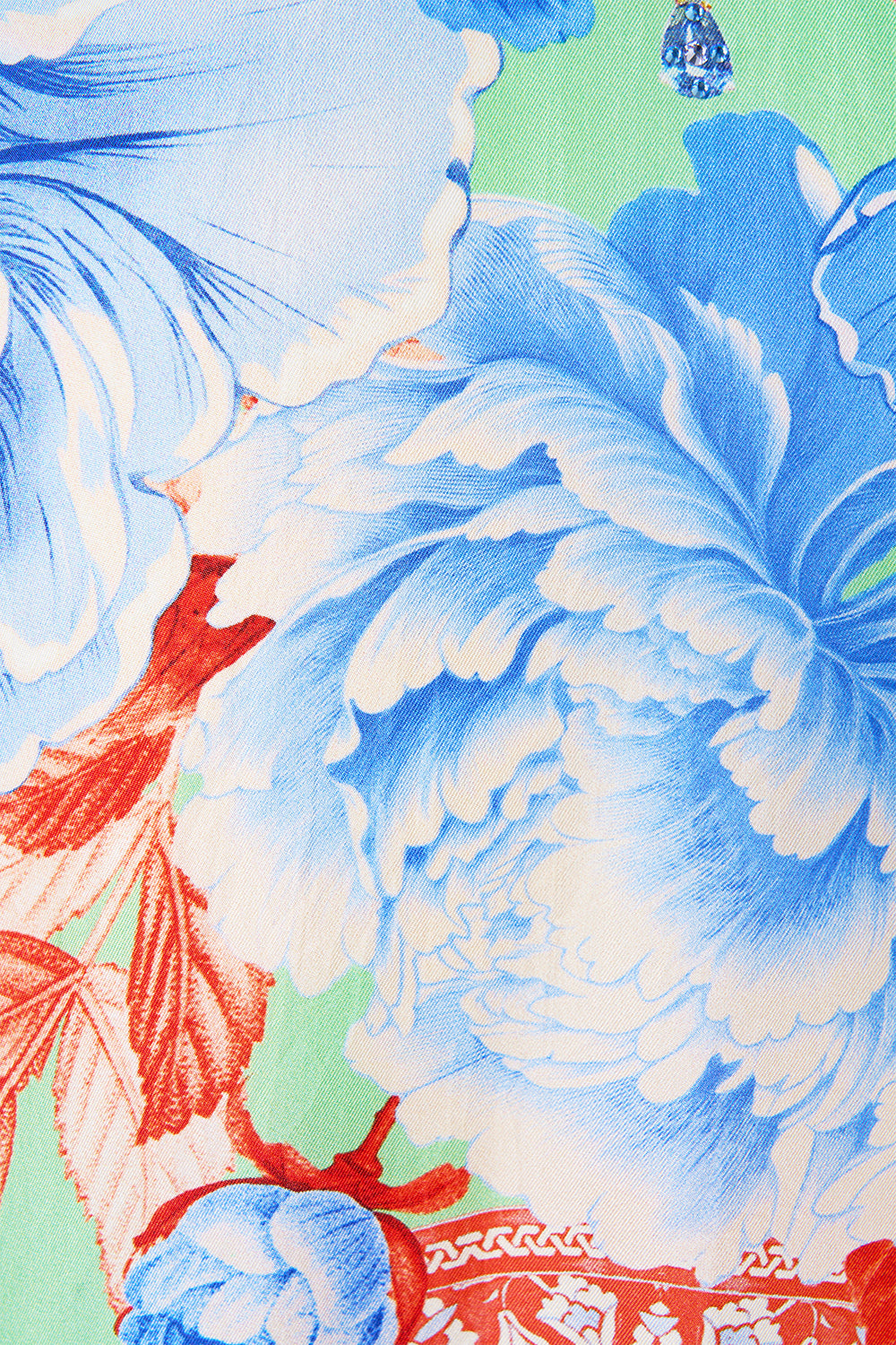 The CAMILLA ONE SHOULDER DRESS WITH BLOUSON SLEEVE FELINE FOLKLORE in our  print.