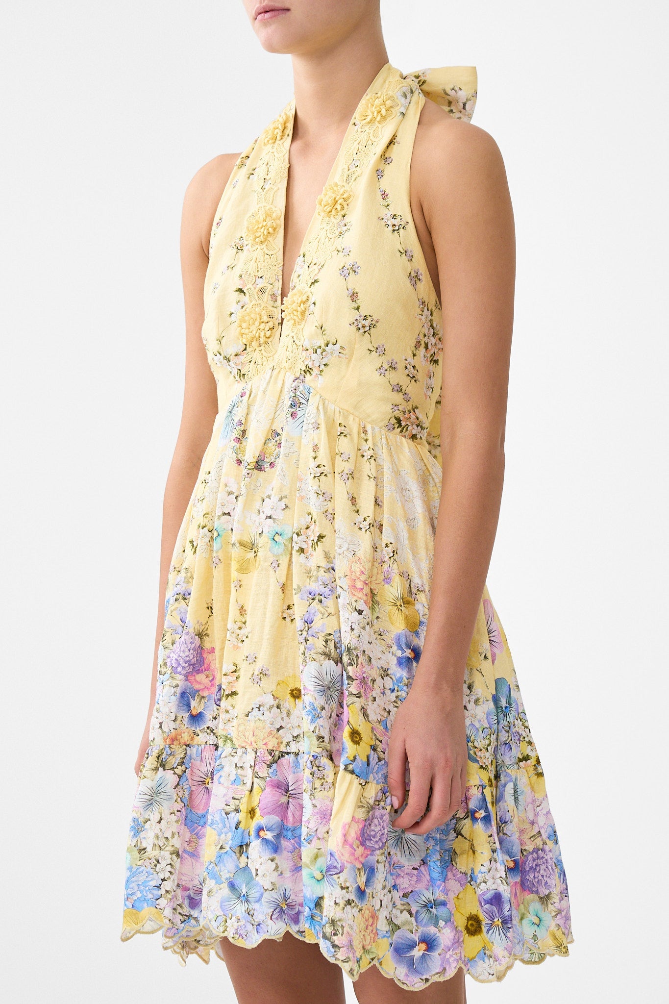 The CAMILLA GATHER NECK HARDWARE MAXI DRESS TURKISH DELIGHT in our  print.