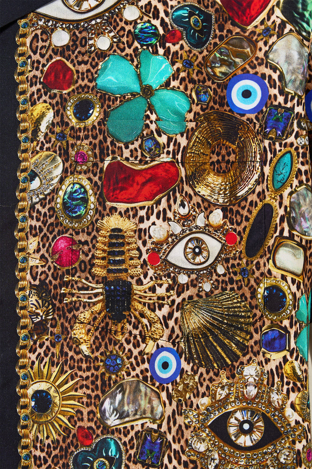 The CAMILLA OFF SHOULDER PUFF DRESS AMULETS AND ALCHEMY in our AMULETS AND ALCHEMY print.