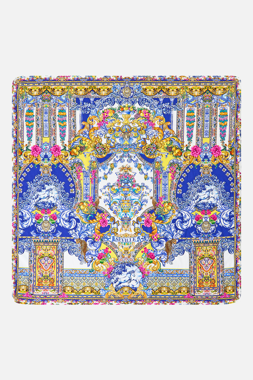 The CAMILLA MOCK NECK KNIT TOP FLAMENCO FOLKLORE in our FLAMENCO FOLKLORE print.