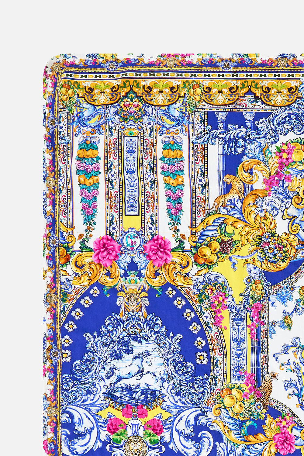 The CAMILLA MOCK NECK KNIT TOP FLAMENCO FOLKLORE in our  print.