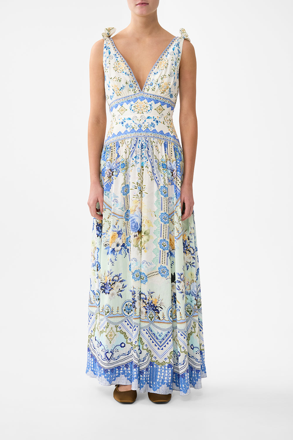 The CAMILLA TIERED SWING MINI DRESS ARANJUEZ ANIMALIA in our  print.