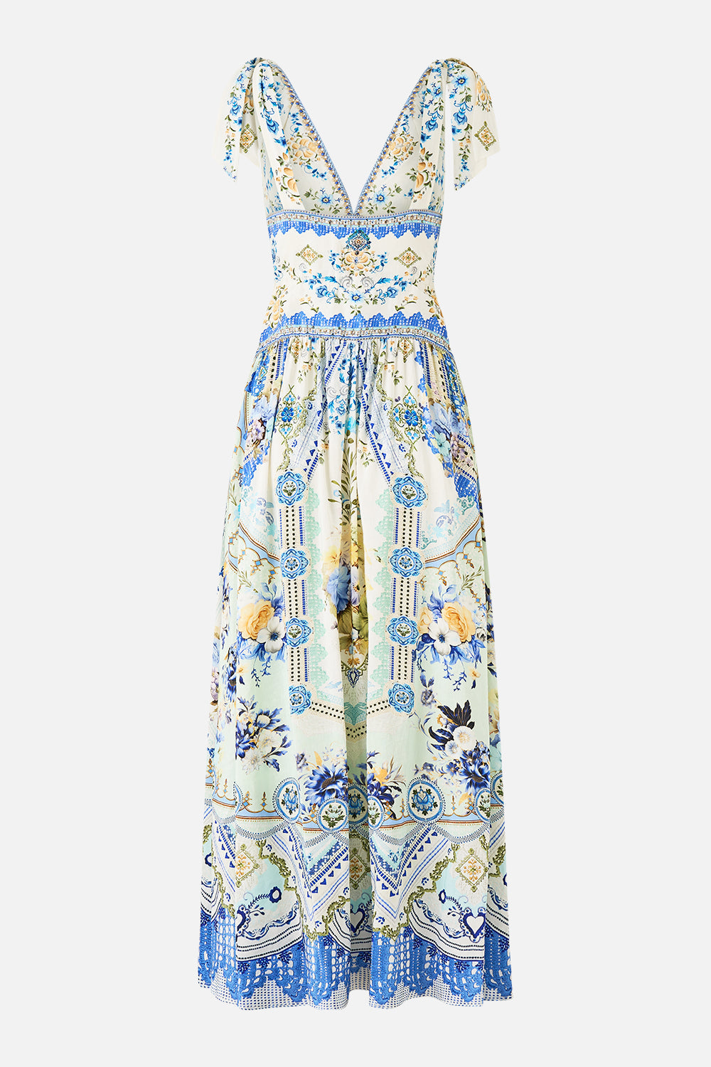 The CAMILLA BUTTON FRONT HALTER PLAYSUIT SEVILLIAN STYLE in our SEVILLIAN STYLE print.