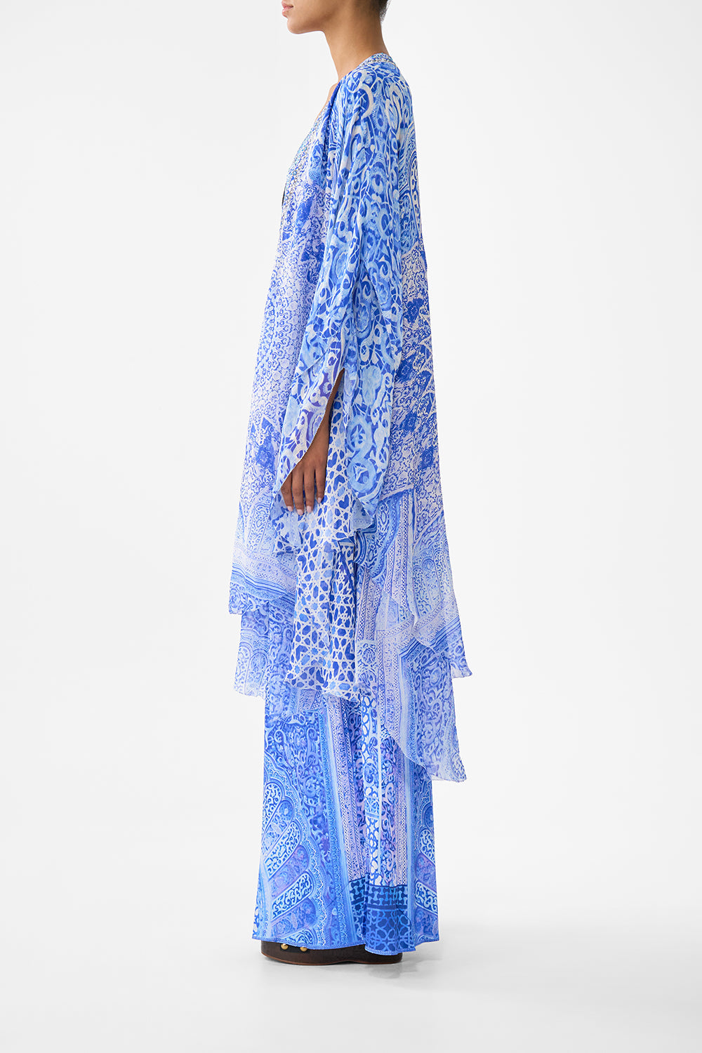 The CAMILLA SILK HEM BAND BOYFRIEND HOODIE - MULTI HIGH CLASS HOOKAH in our  print.