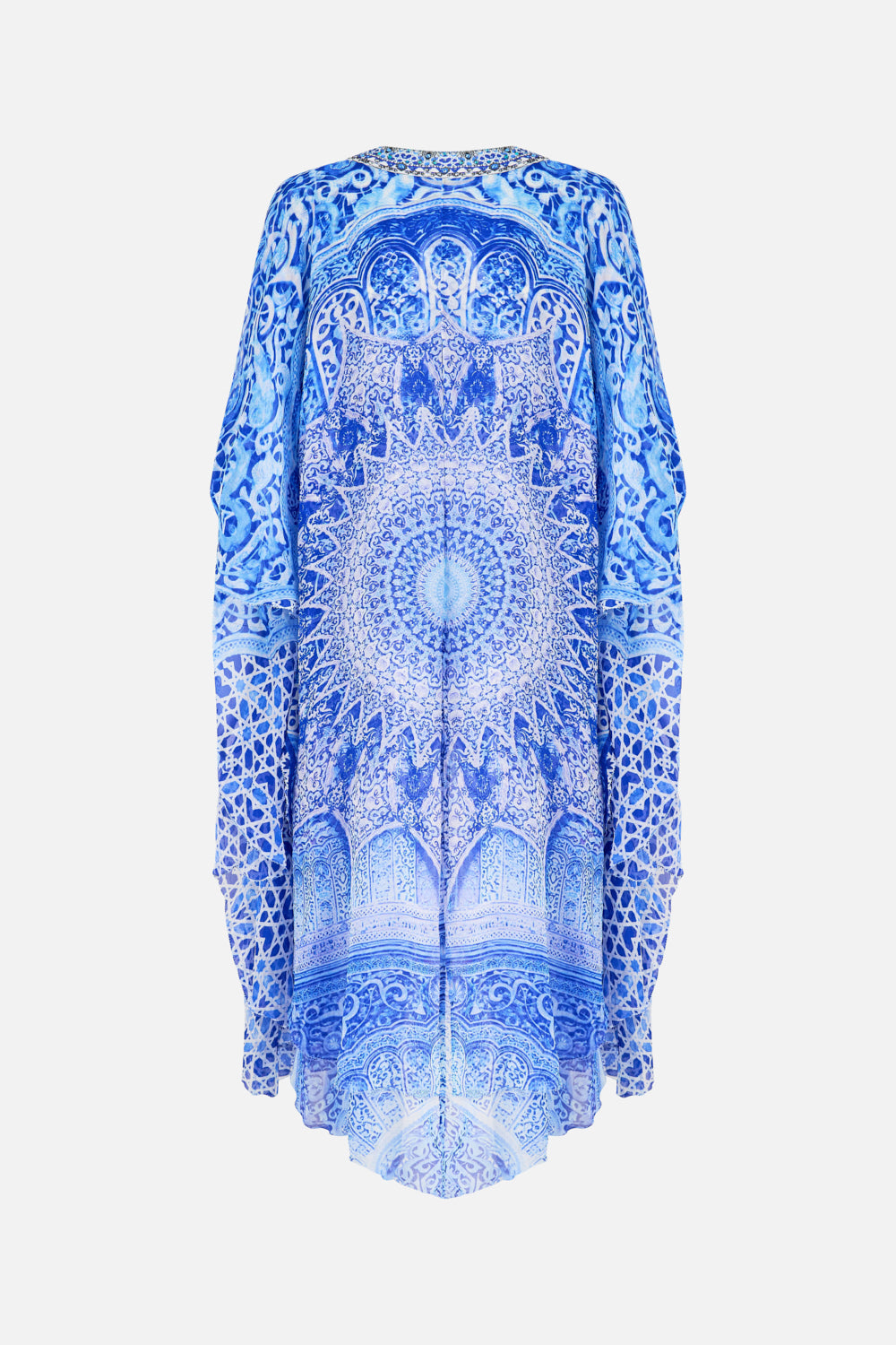 The CAMILLA SILK HEM BAND BOYFRIEND HOODIE - MULTI HIGH CLASS HOOKAH in our  print.