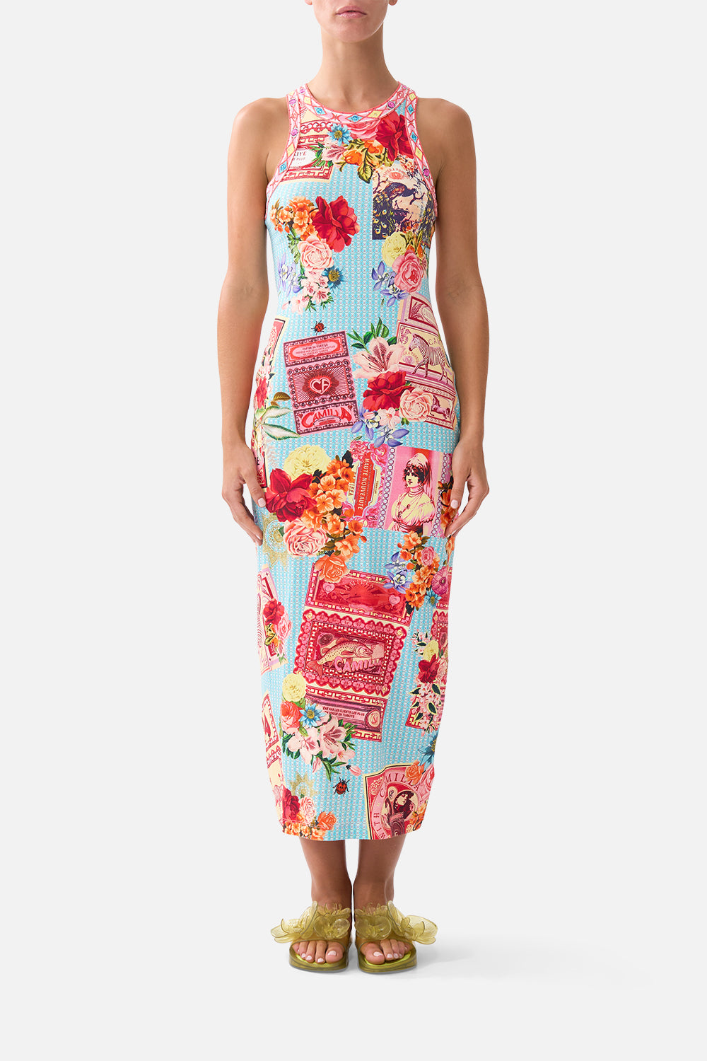 The CAMILLA BELTED MAXI SKIRT SACROMONTE SEÑORITA in our SACROMONTE SEÑORITA print.